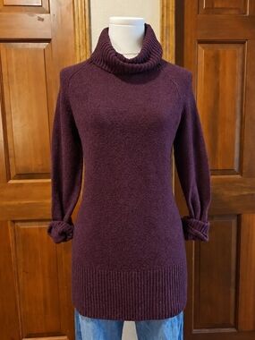 Goodthreads Deep Plum Ribbed Cowl Neck Sweater Dress